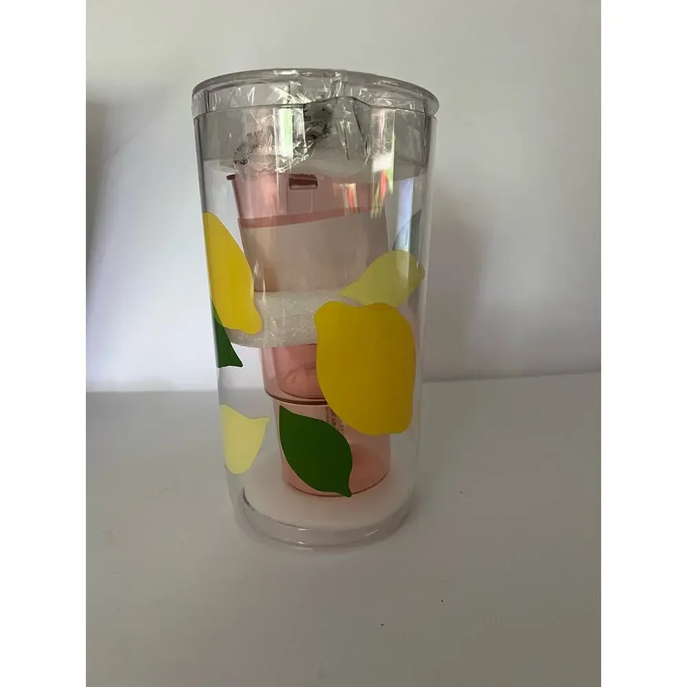 NWB Kate Spade New York Acrylic Lemon 58 oz. Pitcher & Set of 2 12 oz Cups